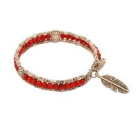 Hao Wu Xuan Ethnic Vintage Tibetan Feather Colorful Beaded Bracelet Women's Gypsy Bohemian Party Favor Auspicious Gift Accessories