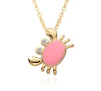Hao Wu Xuan Europe America Micro-inlaid Zircon Animal Pendants for Women Oil Drip Gold Choker Charms Crab Necklaces Jewelry