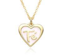 Hao Wu Xuan Europe America Trend Gold Color Heart Pendant for Women Oil Drip Enamel Letter Fe Charm Clavicle Necklace Jewelry Gift