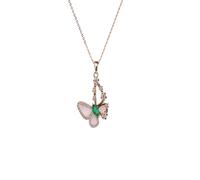 Hao Wu Xuan European and American cross-border popular zircon butterfly pendant versatile necklace, women's collarbone chain small