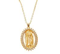 Hao Wu Xuan European and American Exquisite Virgin Mary Necklace Zircon Personalized Design Women's Luxury Niche Religious Jewelry Gift