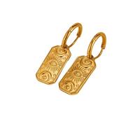 Hao Wu Xuan European and American fashion retro advanced geometric shape moon eyes earrings light luxury stainless steel earrings