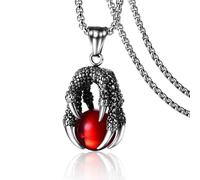 Hao Wu Xuan European and American Stainless Steel Men's Domineering Dragon Claw Pendant Fashion Trend Steel Men's Necklace Jewelry