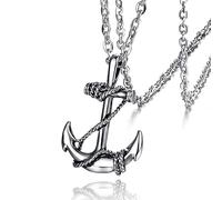 Hao Wu Xuan European and American Steel Boat Necklace Men's Stainless Steel Pendant Creative Personalized Cross 0-Shaped Chain