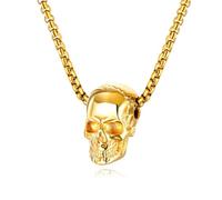 Hao Wu Xuan European and American street fashion stainless steel necklace men's retro trend personality skull steel accessories