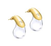 Hao Wu Xuan European and American Transparent Resin Water Droplet Simple and Versatile Fashionable Temperament Personalized Earrings