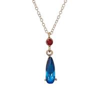 Hao Wu Xuan European and American Trendy Green Blue Glass Droplet Pendant Necklace Earrings Women's Creative Fashion Jewelry Gift