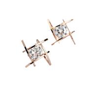 Hao Wu Xuan European And American Trinkets Triangle Zircon Earrings Toe Square Stud Women Gift