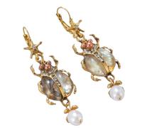 Hao Wu Xuan European and American vintage Exaggerated Insect Pendant Earrings Ladies Personalized Creative Party Jewelry Gift Bohemian Style