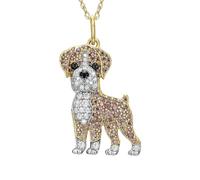 Hao Wu Xuan Exquisite and Cute Boxer Dog Pendant Necklace for Women Elegant Pet Puppy Jewelry Animal Accessories Dog Lovers Gifts