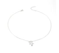 Hao Wu Xuan Exquisite Clavicle Chain Elegant Scrub Bow Pendant Necklace For Women Girls Temperament Collar Chain Korean Student