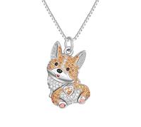 Hao Wu Xuan Exquisite Cute Corgi Butt Pendant Necklace for Women Elegant Pet Puppy Jewelry Animal Accessories Birthday Gift for Dog Lovers