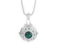 Hao Wu Xuan Exquisite Openable Green Treasure Box Pendant Necklace Aromatherapy Gawu Box Necklace Women Fashion Accessories