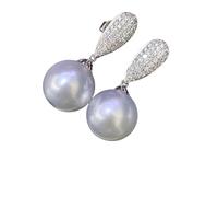 Hao Wu Xuan Exquisite Simulated Pearl Earrings Silver Color Fashion Hanging Earrings for Women Temperament Princess Jewelry