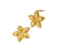 Hao Wu Xuan Exquisited Flower Stud Earrings for Women, Stainless Steel Large Floral Vintage Jewelry