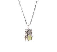Hao Wu Xuan Eye Catching Collarbone Chain Dragon Claw Bead Pendant Necklace Natural Round Stones Gothic Neckchain Jewelry Fashion Accessory