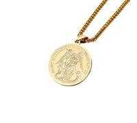 Hao Wu Xuan FAITH MEN'S WHO IS LIKE GOD ST. BADGE MEDAL PENDANT NECKLACE FOR MEN JEWELRY WITH 24INCH