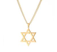 Hao Wu Xuan Fashion 3 Colors 75x59mm Large Star Of David Pendant Necklace For Women Men Punk Hiphop Long Chain Necklace Jewelry Accessories