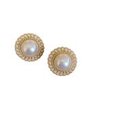Hao Wu Xuan Fashion Bohemian Big Imitation Pearl Stud Earring Mascot Ornaments For Women Valentine's Accessories Gift
