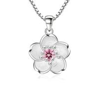 Hao Wu Xuan Fashion Cherry Blossom Ladies Pendant Necklaces Female Chain Jewelry Charms for Jewelry Making