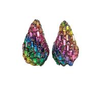 Hao Wu Xuan Fashion Colorful Crystal Chunky Dome Earrings Dupes for Women Luxury Chubby Tear Drop Earring Hoops Wedding Jewelry Lightweight