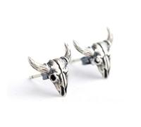 Hao Wu Xuan Fashion Creative Satanic Skull Goat Head Unisex Earrings Gothic Retro Domineering Trend Hip Hop Party HolidayGiftAccessories