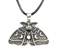 Hao Wu Xuan fashion Dead Moth Pendant With Moon And Sun Female Goth Necklaces Jewlery