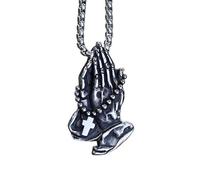 Hao Wu Xuan fashion Fashion Charm 2022 Pray Hands Pendant Necklace Saint Cross Chain For Man Women Lucky Gift
