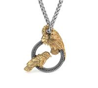 Hao Wu Xuan fashion Fashion Vintage Viking Celtic Knot Double Eagle Pendant Punk Animal Necklace Creative Gift prezzie