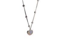 Hao Wu Xuan Fashion Feeling Emotional Sensitive Discoloration Heart Pendant Necklace Beaded Choker for Women Jewelry Gifts