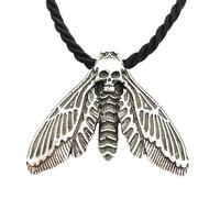 Hao Wu Xuan fashion Gothic Accessories Death Moth Butterfly Pendant Skull Necklace Goth Jewlery prezzie