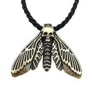 Hao Wu Xuan fashion Gothic Accessories Death Moth Butterfly Pendant Skull Necklace Goth Jewlery prezzie