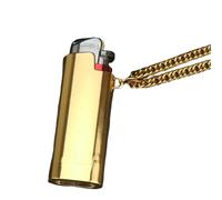 Hao Wu Xuan Fashion Hiphop Gold Color Cooper Lighter Case Necklace With Logo