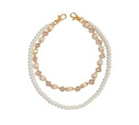 Hao Wu Xuan Fashion Imitation Pearl Rhinestone Flower Jeans Pants Chain For Men Vintage Wallet Key Chain Hip Hop Jewelry