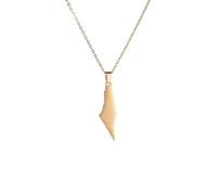 Hao Wu Xuan fashion Israel Map Custom Name Necklace For Men Women Personalized Hip Hop Amulet Pendant Men's Gifts prezzie