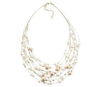 Hao Wu Xuan Fashion Jewelry Gold Color Multi Layer Chains Imitation Pearl Necklaces For Women Party Wedding Bride Necklace