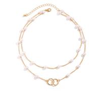 Hao Wu Xuan fashion Layered Imitation Pearl Beads Chains Short Choker Necklace for Women Elegant Ladies Neck Collar Fashion Accessories prezzie