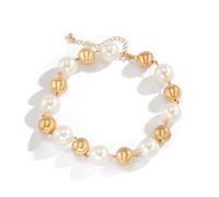 Hao Wu Xuan fashion Luxury Imitation Pearl Short Choker Necklace for Women Punk CCB Plastics Beads Necklace Collar Chain on the Neck prezzie