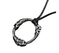 Hao Wu Xuan fashion Men Viking Amulet dragon Pendant Necklace Goth Ouroboros Norse Vintage Dragon Necklace Viking Runes prezzie