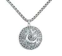 Hao Wu Xuan fashion Moon Pentagram Pendant Charm Necklace For Women Men n Pentacle Goth prezzie