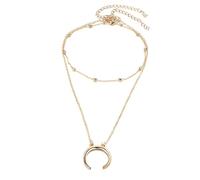 Hao Wu Xuan Fashion Multilayer Heart Necklaces Leaf Moon Choker Pendants For Women Beach Style Jewelry Gifts