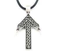 Hao Wu Xuan fashion Norse Runes Teiwaz Victory Masculine God Warrior Rune Amulet Raven Talisman Pendant Men Necklace