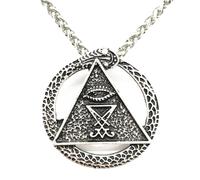 Hao Wu Xuan fashion Sigil Of Lucife Satanic Sigil Of Satan Male Necklace Witch Witchcraft