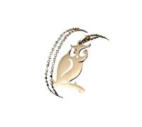 Hao Wu Xuan Fashion Stainless Steel Necklace Owl Pendant Necklace for Women Man Girl Choker Jewelry Friend Gift