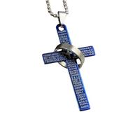 Hao Wu Xuan Fashion Stainless Steel Pendant Bible Prayer Cross Pendant Men Necklace Charming Gifts Jewelry Gifts
