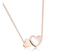 Hao Wu Xuan fashion Stylish little fresh double Heart Sweet shell set collarbone necklace for ladies birthday party