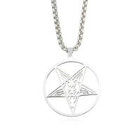 Hao Wu Xuan fashion Talisman Necklace Goth Pentagram for Men Satan Gothic Goat Jewerly Satanic Amulet Lucifer