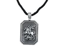 Hao Wu Xuan fashion Talisman St. George Protect Me Shield and Saint Prayer Necklace Protection Charm Necklace prezzie