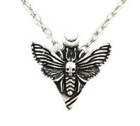 Hao Wu Xuan fashion Tiny Small Moon Death Moth Butterfly Gothic Pendant Necklace Accessories prezzie
