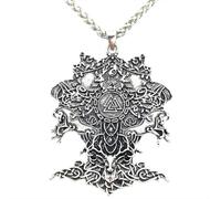Hao Wu Xuan fashion Viking Valknut Wolf Horse Deer Tree Of Life Pendant Yggdrasil World Tree Necklace prezzie